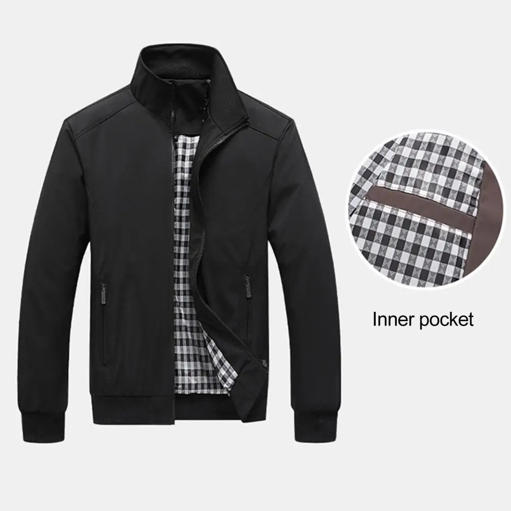 Collar Jackets Men's Lightweight Bomber Jacket Full Zip Stand Collar Softshell Windbreaker Casual Transition Coat with for Men