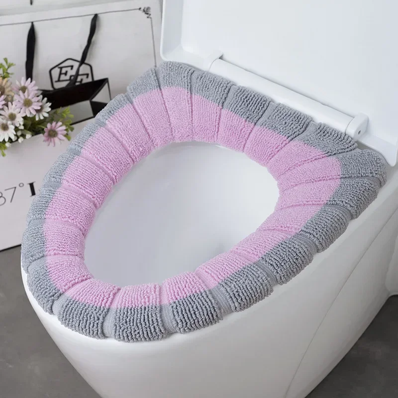 

Bathroom Toilet Seat Cover Universal Plush Toilet Cushion Household Warm Soft Thicken Toilet Seat Cover Warmer Closestool Mat