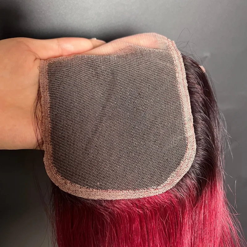 14A Цвет 1B/99J Прямые 4x4 Прозрачные кружевные застежки 100% необработанные бразильские человеческие волосы Remy Предварительно выщипанные детские волосы