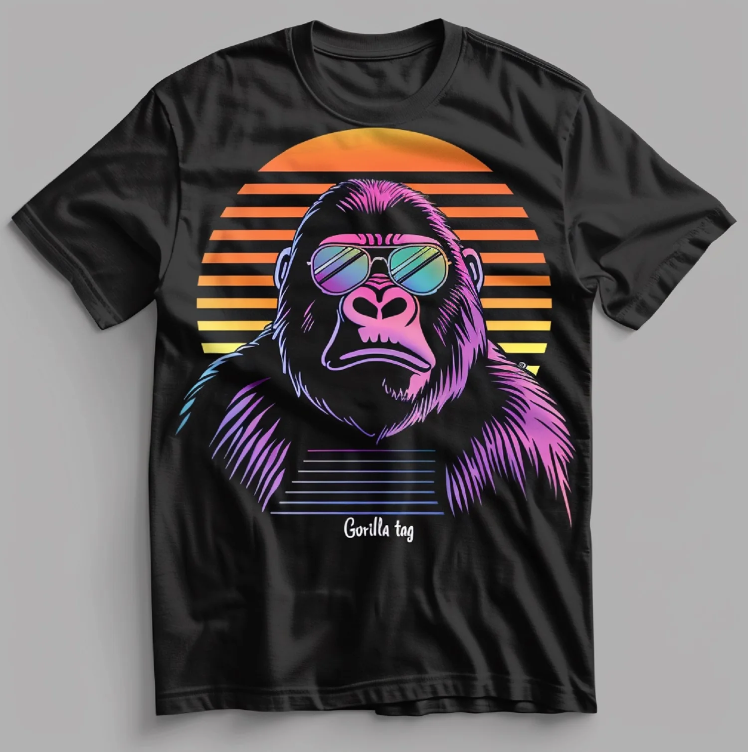 Funny Retro Gorilla Tag Monke VR Gamer for Kids Custom Printed Shirts Teens T-Shirt Birthday Tee Gift Boys Men Clothing