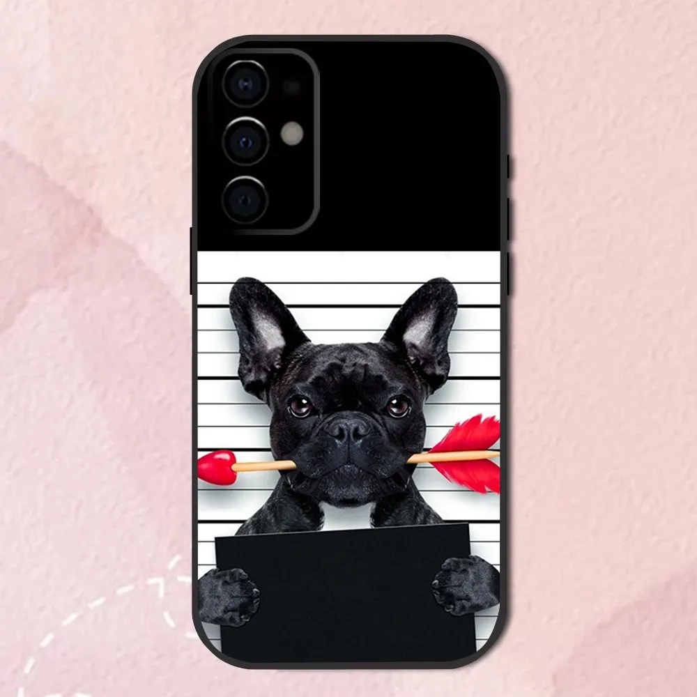 French Bulldog Dog Pet Phone Case For Samsung S24,S21,S22,S23,S30,Ultra,S20,Plus,Fe,Lite,Note,10,9,5G Black Soft Shell