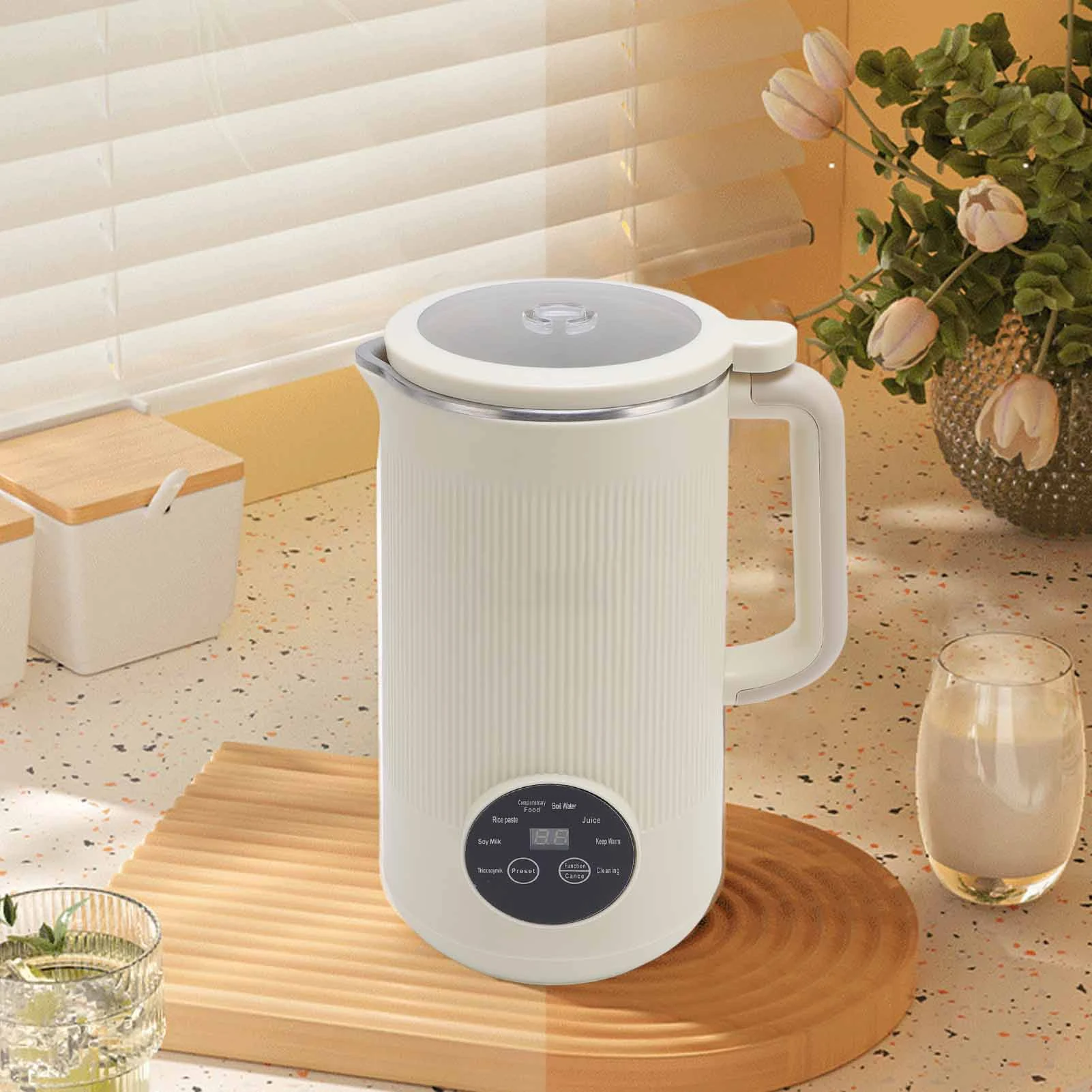 

Электрический таймер для приготовления молока с орехами, 1200 мл, автоматическая очистка, изолированная многофункциональная машина для соевого молока для фруктов и овощей, 110 В