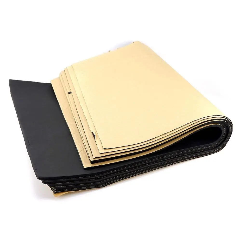 1Roll 100x50cm Sound Deadening Foam Mat 3/5/6/8/10/15mm Self Adhesive Acoustic Insulation Mat Rubber Foam Sound Absorption