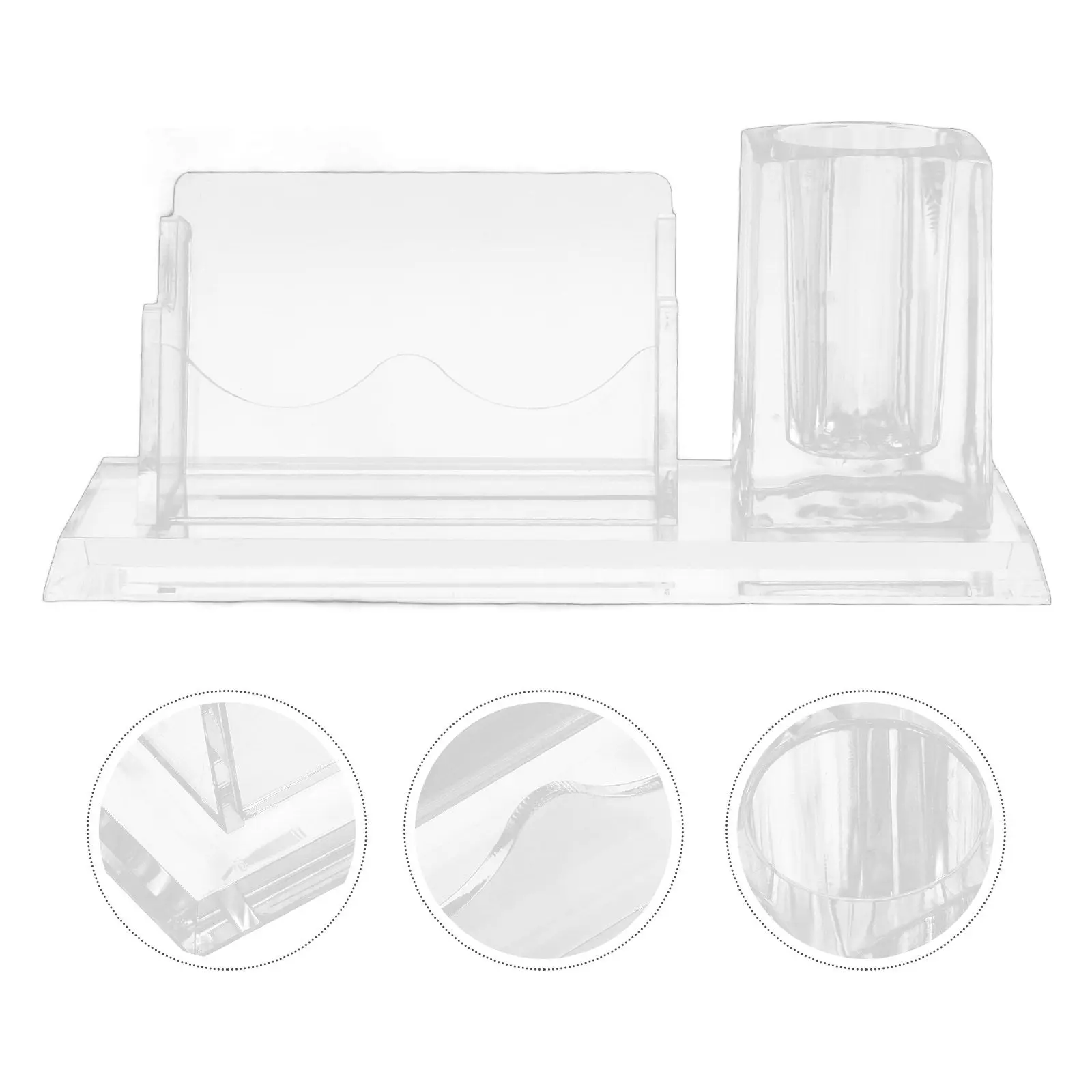 

Business Card Organizer Box Acrylic Desktop Stand Smooth Edges Effortless Use Professional Minimalist Office Decor