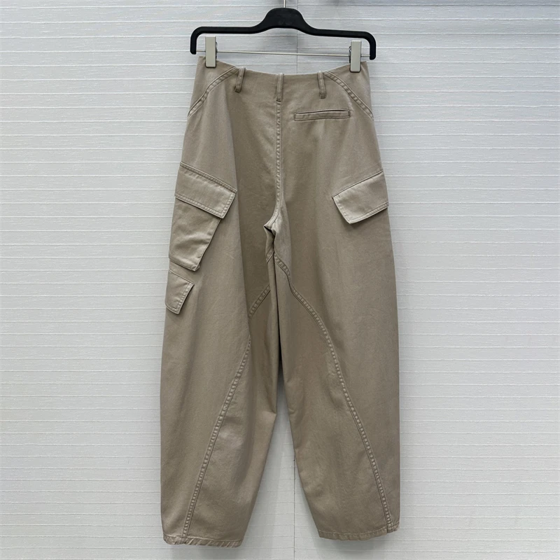 

Women's pants New low rise slim fit straight leg pants for autumn 2025 Asymmetric pocket decoration cargo pants y2k Denim pants