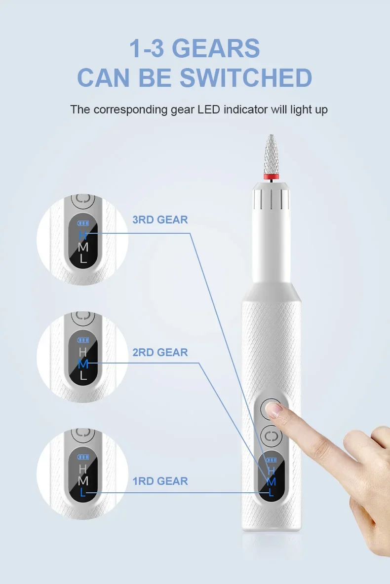 M8 Portable Nail Polisher Drill | Mini Electric Nail Drill for Home & Salon Manicure