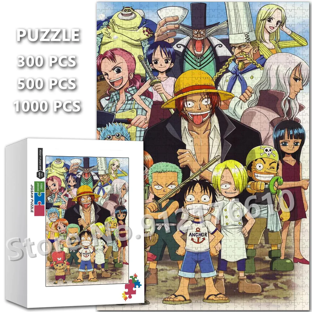 One Piece Puzzles Anime Charakter Zoro Ruffy Nami Lysop Puzzle Dekomprimieren Pädagogische Kinder Spielzeug Sammlung Spiel Geschenke