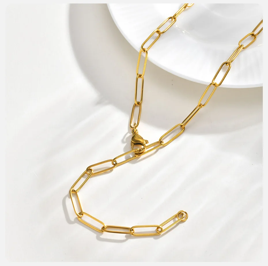 Vnox Minimalistische Vergoldete Rechteckige Kettenkette Europäisch-Amerikanischer Ins-Stil Y-Form Lange Kette Party Urlaub Schmuck Geschenk – Detail 5