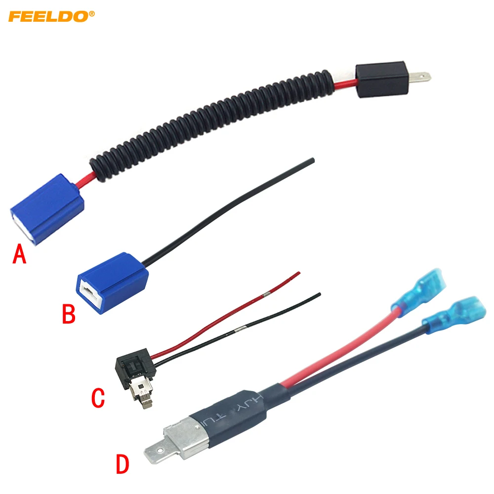 FEELDO 1PC H1 Ceramic Socket Heavy Duty Ceramic Wiring Harness H1 Light Bulb Connector Adapter For Headlights #HQ5491/5463/5954
