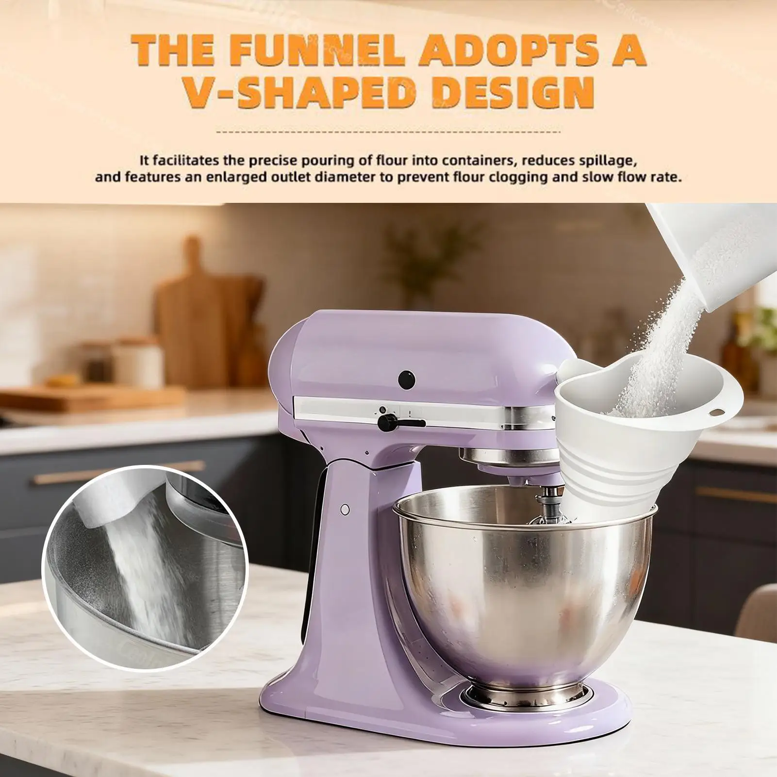 Flour Mixer Funnel Dough Bakin - Kitchen Aid Baking Bread ulasan dan harga