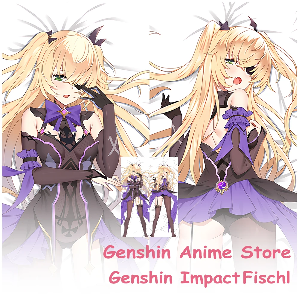 Anime enshin Impact Fischl Dakimakura Hugging Body Pillowcase Throw Bedding Pillow Cover Case Peachskin 2way Gift Cushion