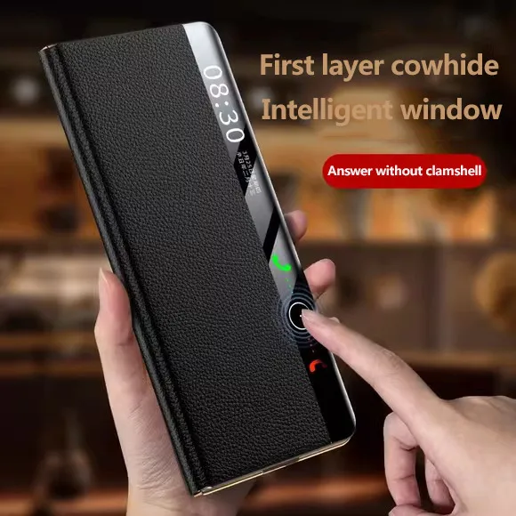 Кожаный чехол для Honor Magic V2, роскошный кожаный смарт-чехол для сна с окном, складной магнитный чехол для телефона Кожаный чехол для Honor Magic V2, роскошный кожаный смарт-чехол для сна с окном, складной магнитный чехол для телефона