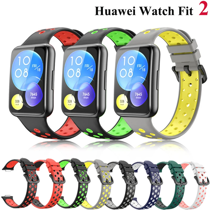 Silicone Strap For Huawei Watch FIT 2 Band smartwatch Wrist Loop watchband Sport Breathable bracelet fit2 correa Accessories