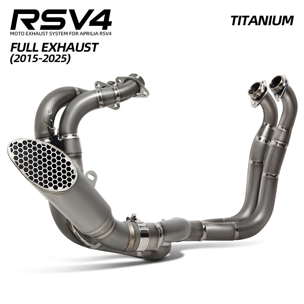 Motorcycle Exhaust Full Titanium System For Aprilia RSV4 2015-2025 Racing Escape Modify Front Pipe Slip on Line Project Muffler