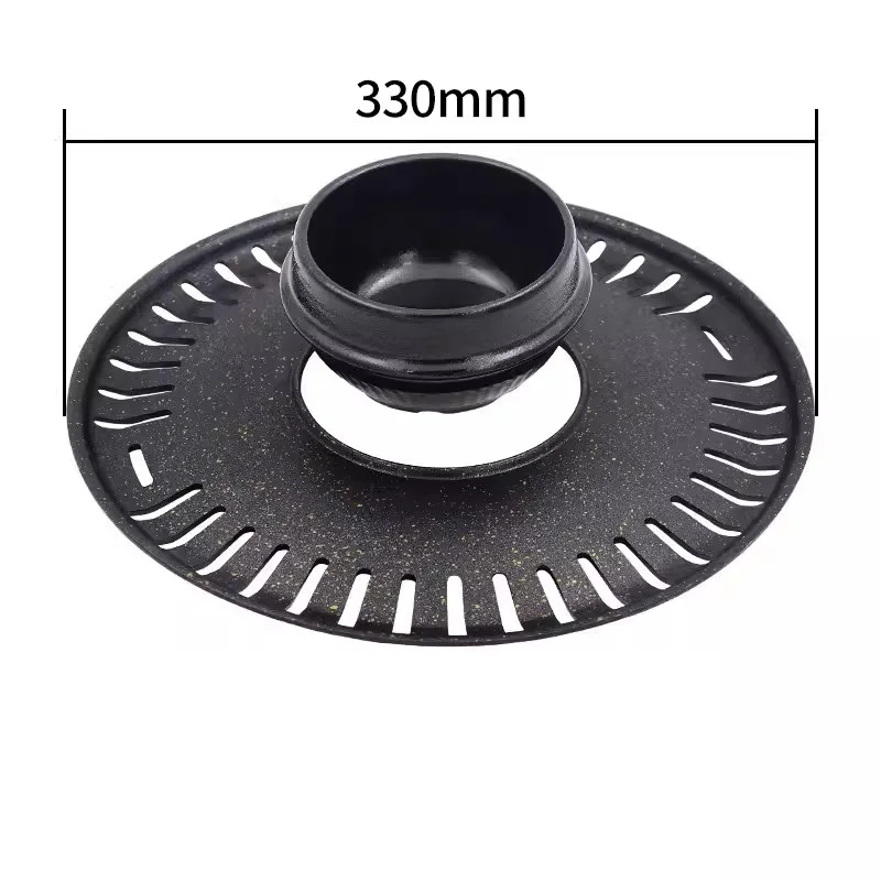 Aluminum Alloy Barbecue Pan 33cm Multi-purpose Frying Pan  Soup Pot  Round Baking Pan Stainless Steel Bbq Bet  P01005-1A/B