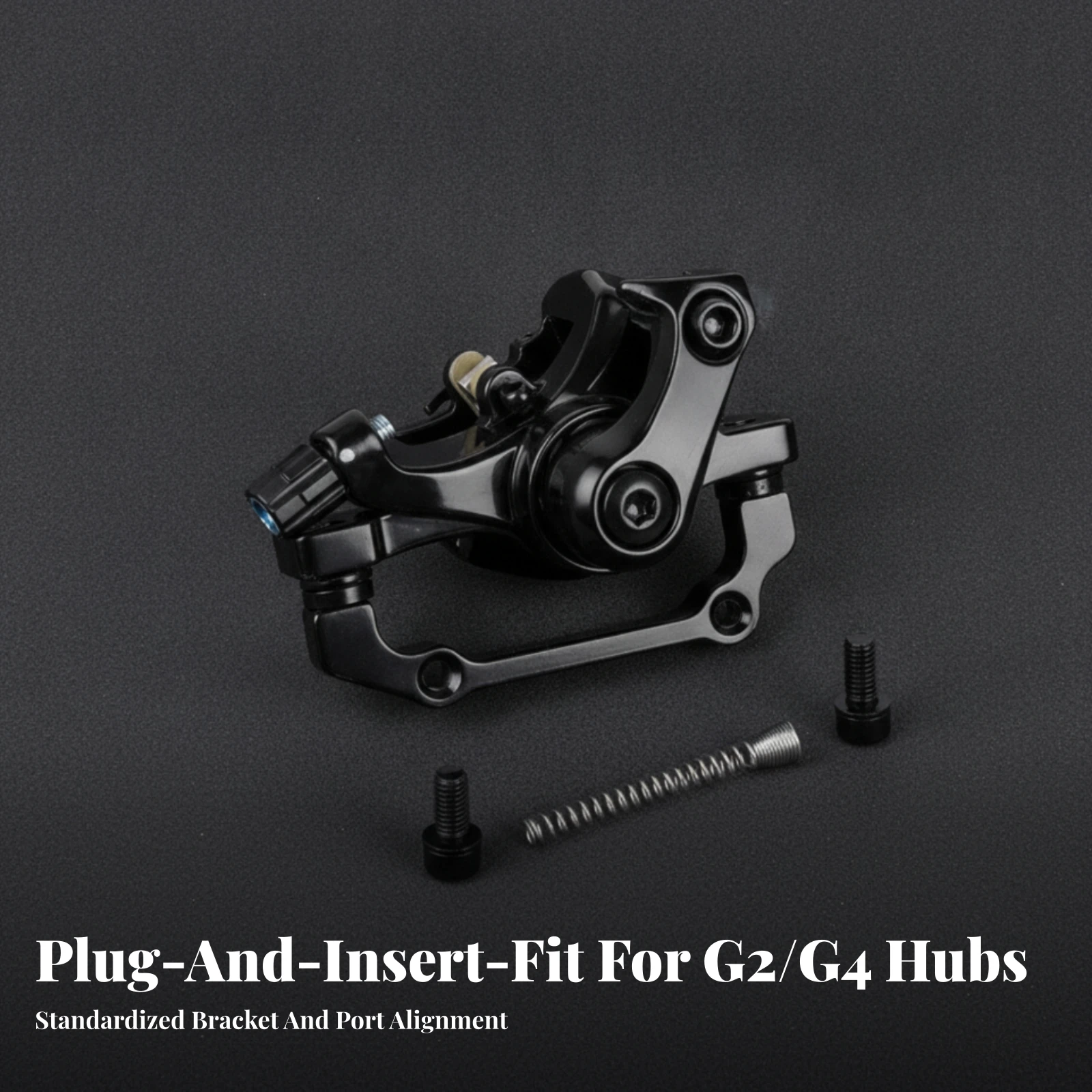 Scooter Brake Caliper Straightforward Replacement Mechanical Disc Brake Caliper Compact Glossy Black for Mechanics