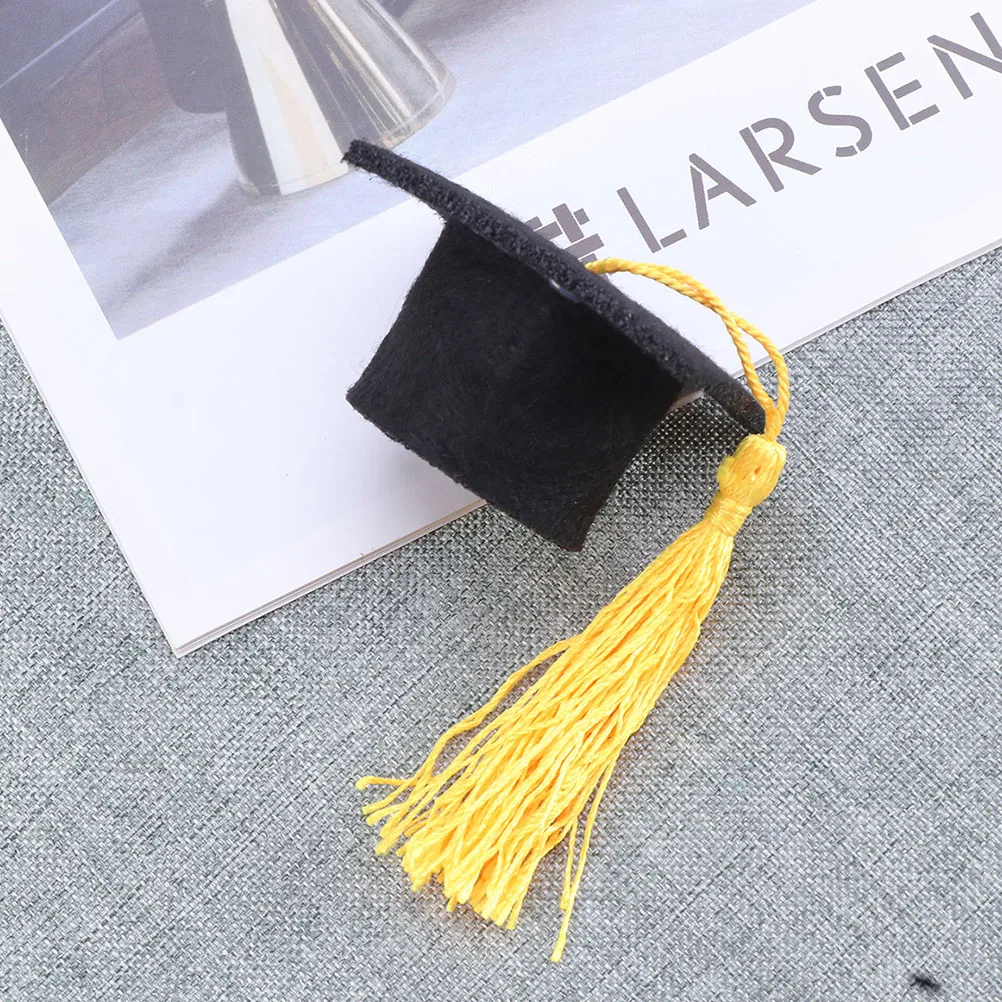 

10 Pcs Doctor Hat Bottle Caps Beverage Topper Graduation Beverage Bottle Caps Party Supplies Black Tassel Decor