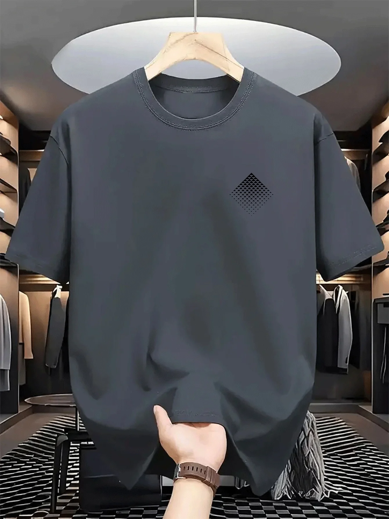 T-shirt à col rond et manches courtes pour homme – Confortable, fabrication soignée, idéal pour la maison, coupe flexible, qualité supérieure, coupe ample