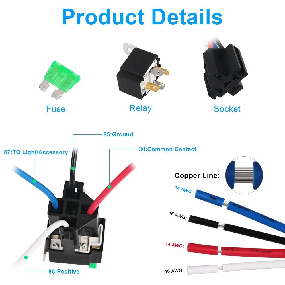 DC 12V/24V 4 Pin 5 Pin 30A Waterproof Automotive Relay With Socket Car Relay Auto Relay  Fuse Coil 1.8W Voltage Relay Vehicle