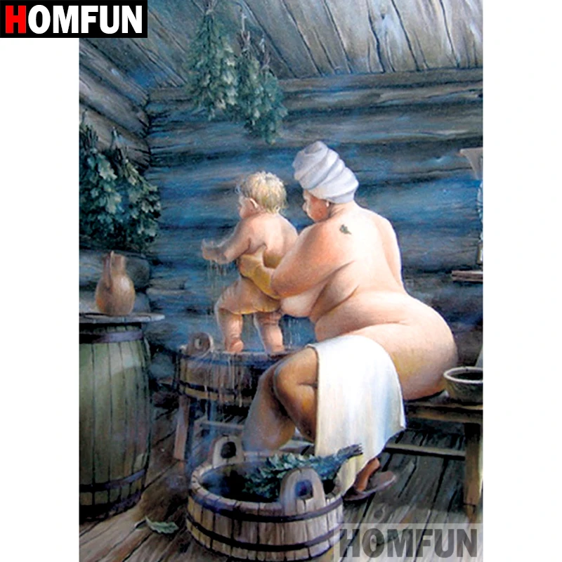 

HOMFUN 5D DIY алмазная живопись полная квадратная/круглая дрель "пара душа" вышивка крестиком подарок домашний декор подарок A07775