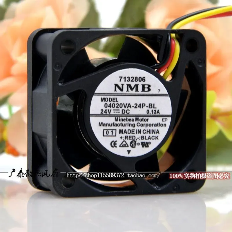 for NMB 04020VA-24P-BL 24V 0.13A 40x20mm 3-Wire DC Cooling Fan for Yaskawa Driver Inverter Blower 4CM