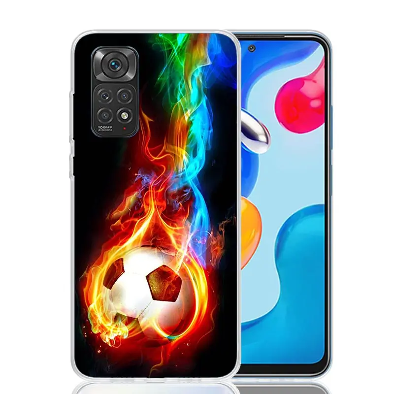 Bola de futebol design caso telefone para xiaomi redmi nota 14 13 12S 12 11s 11t 11e pro plus 10s 10 arte personalizado coque capa