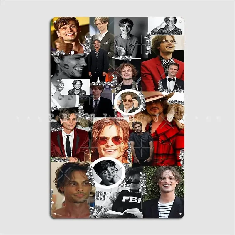 Matthew Gray Gubler Collage Metal Sign Cinema Living Room Kitchen Vintage Plaques Tin Sign Posters