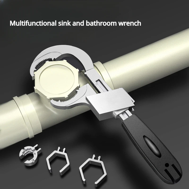 

Tool Kit Open End Wrench Bathroom Wrench Tool 80mm Multi-purpose Sink Water Pipe Faucet Wrench Tool Box Set Torque Wrench