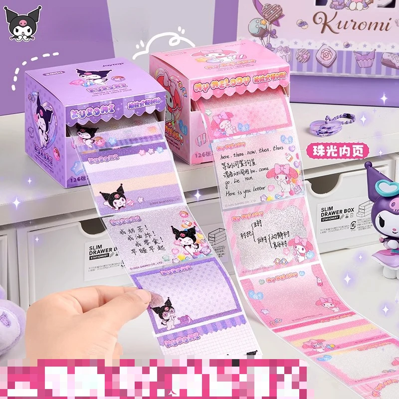 Sticky Note Dispenser - クロミ付箋ディスペンサー かわいいカワイイメモパッドボックス 漫画ノートペーパー デスクオーガナイザー 文房具 学校