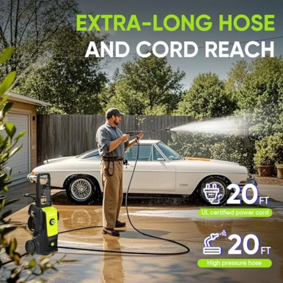 منظف الضغط العالي من STEELITE مع فوهة قابلة للتعديل وسلك طاقة خرطوم بطول 20 قدم مثالي لتنظيف ممر السيارات والطوابق الخشبية C #5