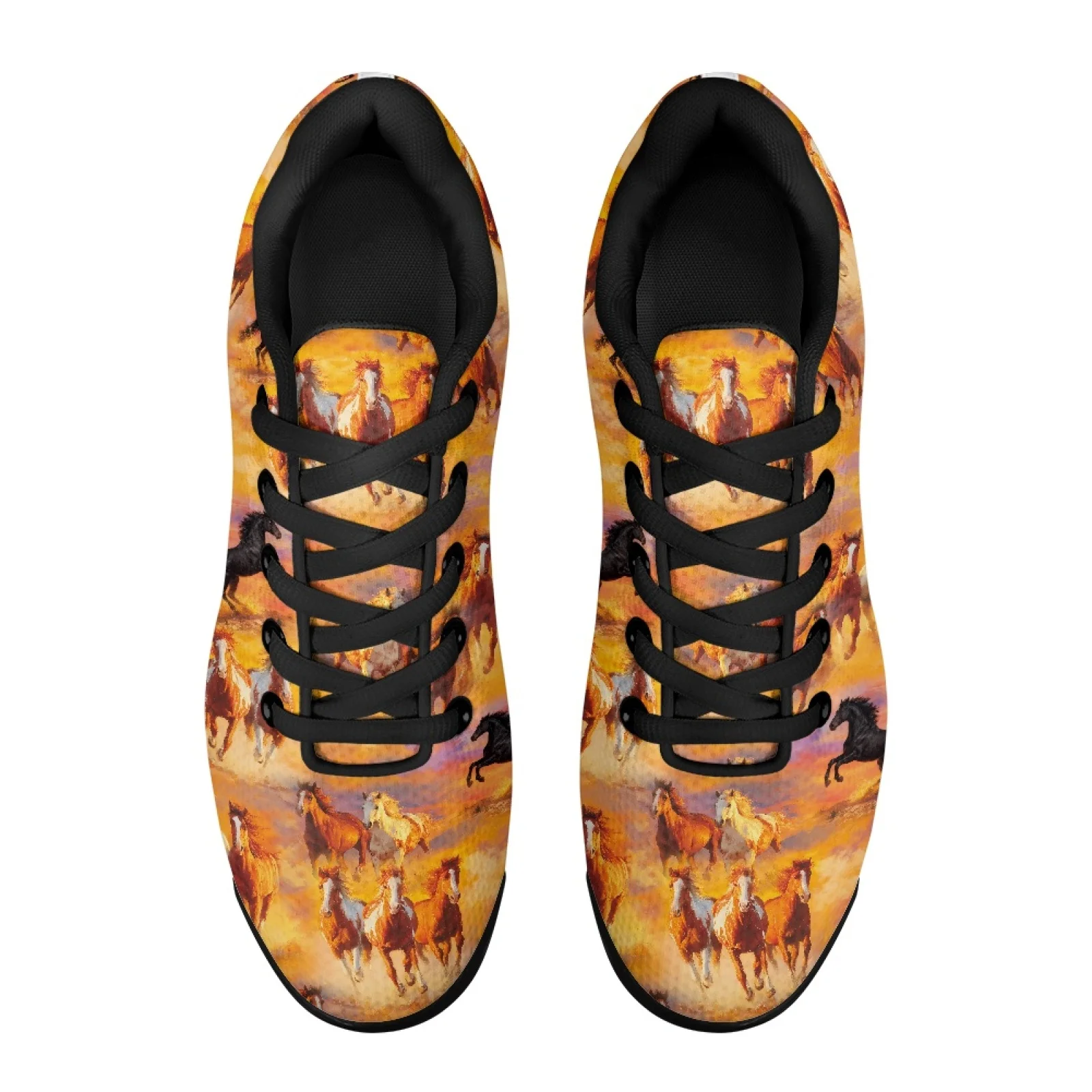 PENSTROLL Horses Print Sleek Tennis Sneakers for Work Mesh Mens Running Shoes Gym Shoes
