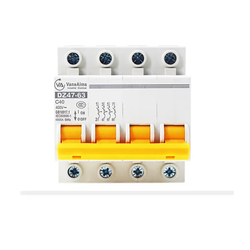 

Mini Circuit Breaker MCB Cutout Breaker Switch DZ47-63 4P AC 400V 10A 16A 20A 25A 32A 40A 50A 63A