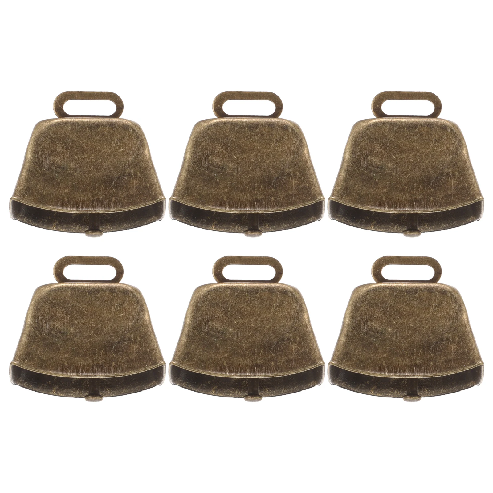 

6Pcs Small Cow Bells Clear Chime Metal Bells for Livestock Identification Rustic Farmhouse Decor DIY Craft Projects