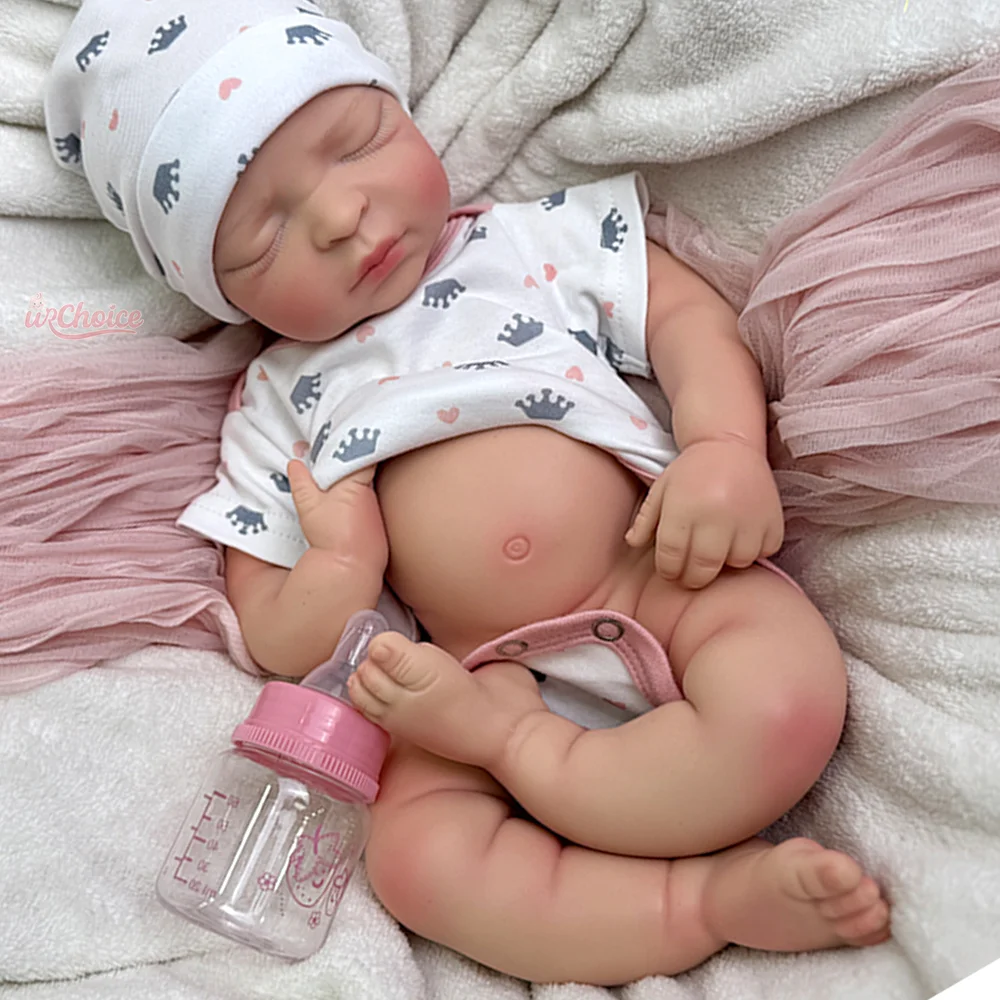 17인치 실물 크기 리본 베이비 인형 소녀 사실적인 소프트 실리콘 신생아 인형 리본 조산아 인형 애호가를 위한 완벽한 선물 아트 장난감