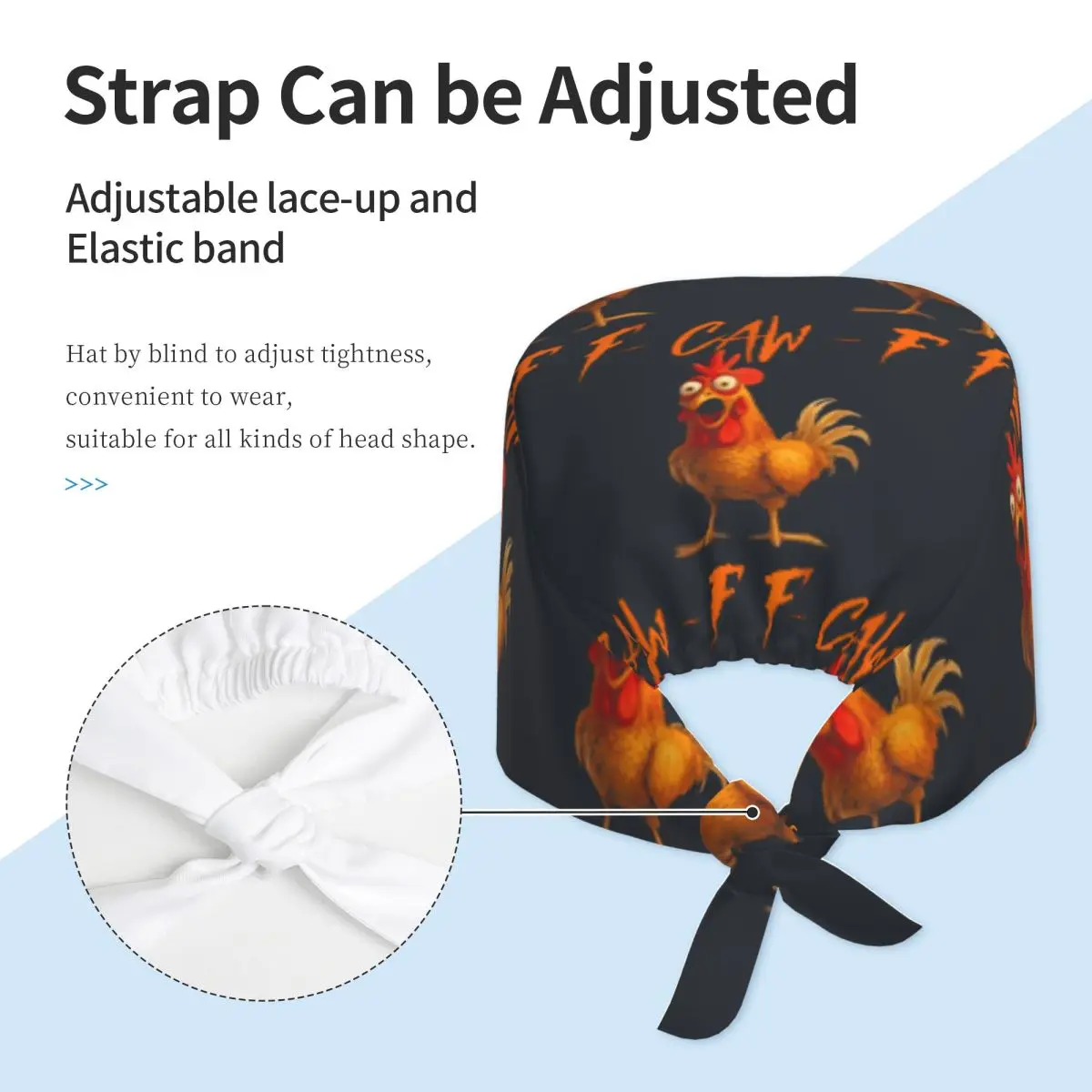 Medizinischer Hut F Caw F Chicken Scrub Caps für Unisex Frauen Weiche elastische Krankenschwesterhüte Y2K Niedlicher Halter Langes Haar Arbeitskappe