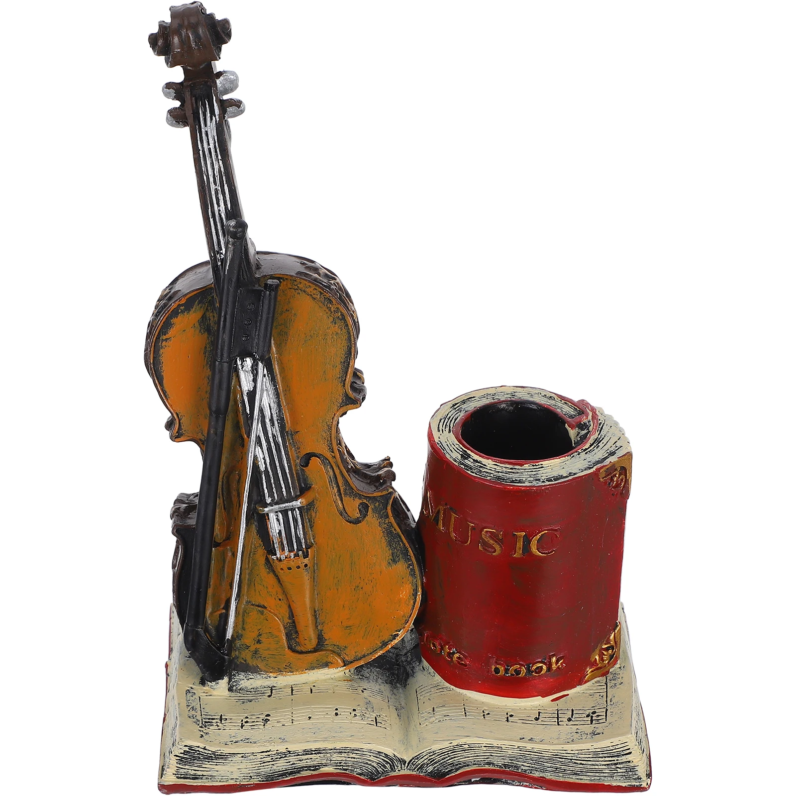 

s Violin Retro Office Pen Holder For Desk Resin Desk Office Stationery ganizer Home Pen Cup Holder Decor Item Table Accessories