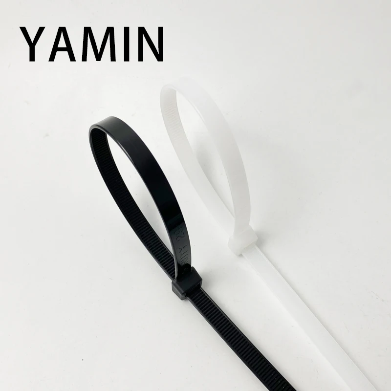 100pcs 8*200mm Industrial Plastic Nylon Cable Tie 7.6mm Width Multi-Purpose Fastening Fix Locking Type