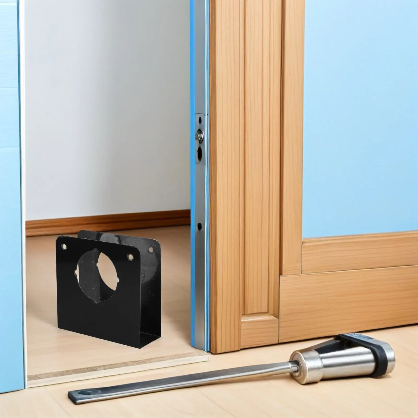 

Накладка на замок-защелку из нержавеющей стали для усиления двери, защитная накладка для входной двери, повышенная безопасность, универсальная