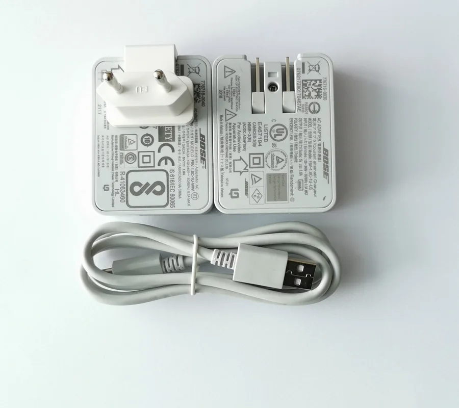 White Power Adapter charger Supply 5V 1600mA F5V-1.6C-1U-WW & Micro USB cable For Bose SoundLink Mini 2 II & Revolve Revolve+