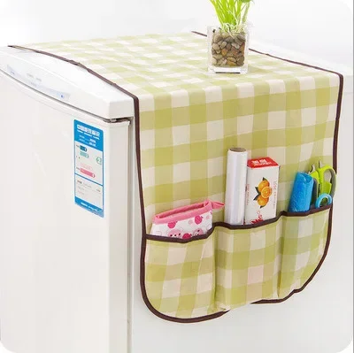 1PC Washing Machine Cover Fridge Dust Cover Cotton Linen Refrigerator Organizer Dust Covers Home Cleaning Home