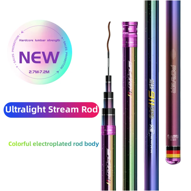 

2.7m-8.1m Telescopic Power Hand Pole 4.5H High Carbon Ultralight Comprehensive Crucian Carp Taiwan Fishing Rod Vara De Pesca