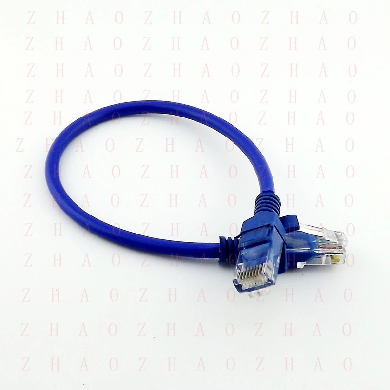 Cable de Red L+ Cat5E RJ45, Cable de Conexión Ethernet para Internet y LAN, Azul, 20cm