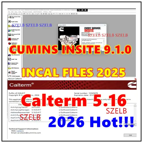 2026 Hot Cummins Insite 9.1.0+Calterm 5.16 + with 2025 INCAL Files Fault Code Engine Tests for CMS Electronic Service Diagnostic