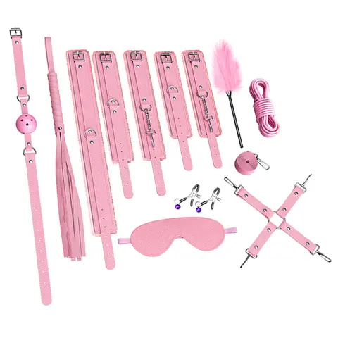 sexx Toys BDSM Bondage Kits Genuine Leather Restraint Set Handcuffs Collar Gag Vibrators sexx Toys For Women Couples Adult Games
