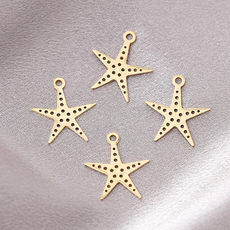 

Подвеска в виде морской звезды, из нержавеющей стали, 18 х19 мм, 20 шт.