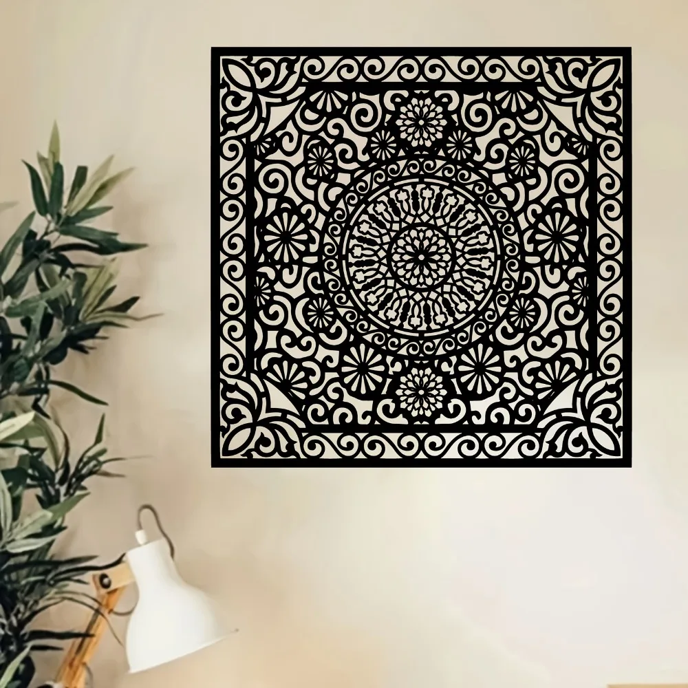 Mandala Metall-Wandkunst, Spirituelle Eisendekoration für Zuhause, Schlafzimmer und Garten