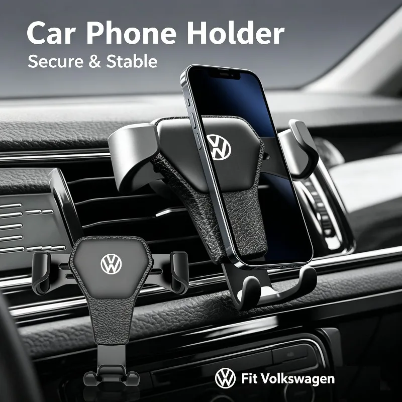 Premium Gravity Phone Holder GPS Phone Vent Clip for VW Rline 4 5 6 7 Motion GT Polo Touran TSI Jetta MK5 Golf Passat Emblems