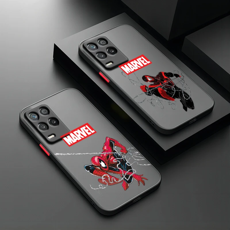 Marvel Spider-Man Cool For OPPO Realme Q5 C55 C33 C30S C31 C25Y S C21Y C20A C15 C11 Frosted Translucent Phone Case