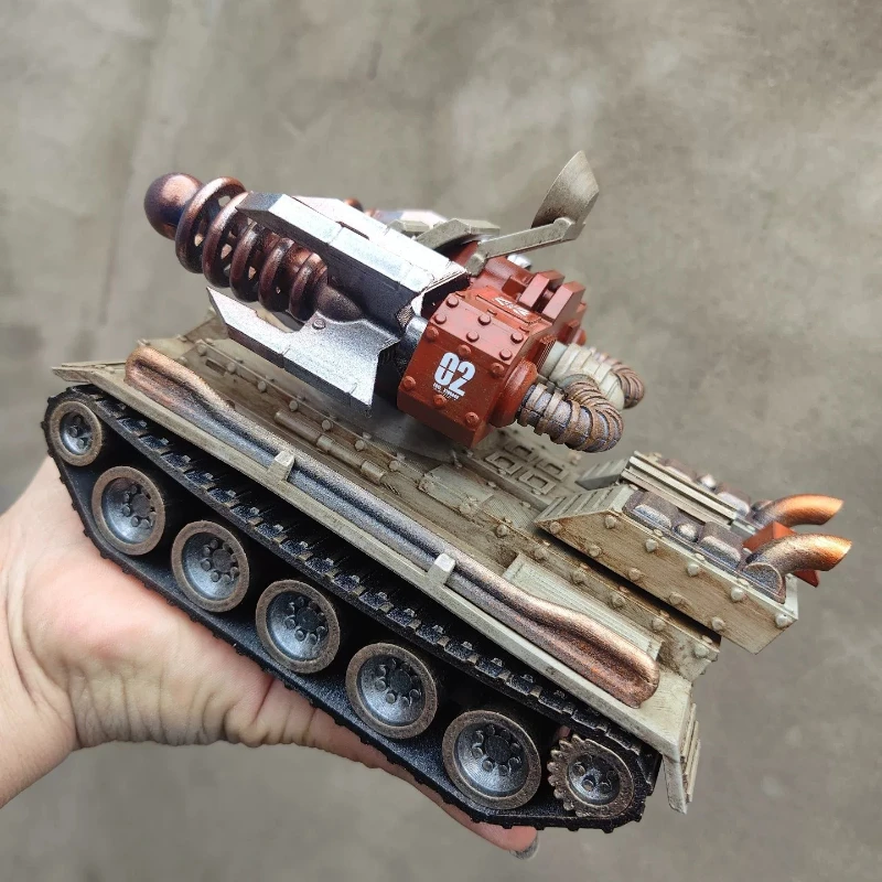 

1/35 Magnetic Storm Tank Static Model Fully Painted with Antique Finish, Ready Stock Rotating Turret Toy Ornament