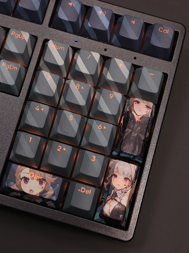 Lynette 108 Keycap Genshin Impact Game PBT DYE Sublimation Light Transmitting Switch Cross Key Cover for Mechanical Keyboard